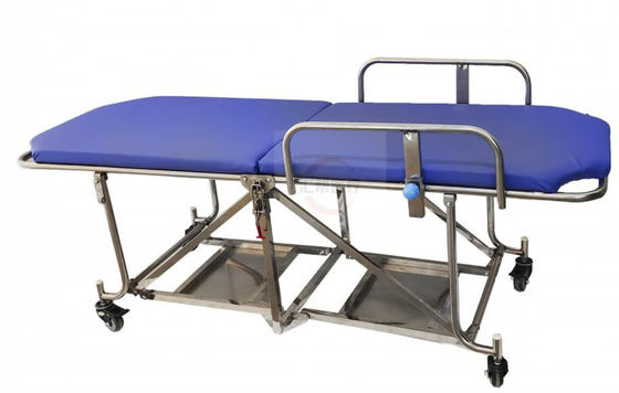 Camas antiferrosas sin ruedas con 4 asas ergonómicas, acabado naranja, equipo de transferencia médico ligero y resistente