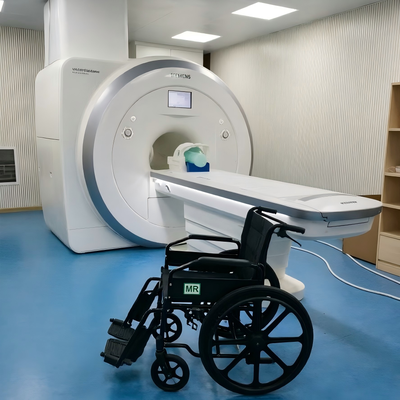 Lightweight Foldable Pediatric Non-Magnetic MRI Wheelchair with Five-Point Harness for Safe Transport