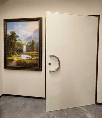 Puerta blindada de RF de hoja doble recubierta en polvo construida para entornos hostiles y aplicaciones de resonancia magnética