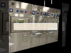 Célula caliente de síntesis para la línea de producción radiofarmacéutica Estándar GMP con monitoreo de dosis en tiempo real con filtración Hepa Filtro de carbono activo presión negativa